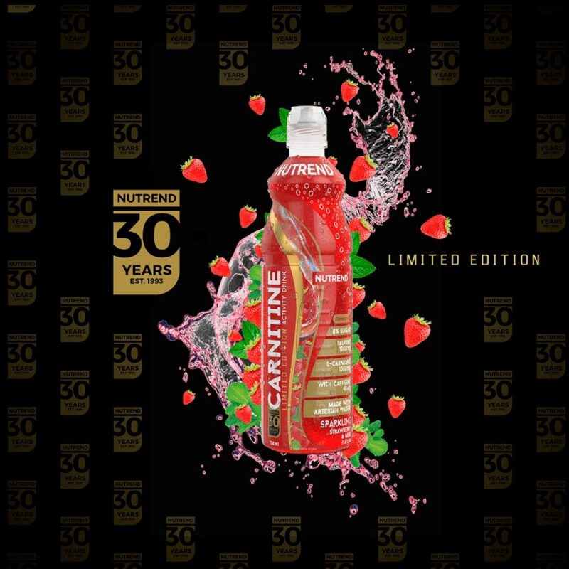 CARNITINE ACTIVITY DRINK 750 ml, s kofeínom, jahoda + mäta, perlivá (zálohované)